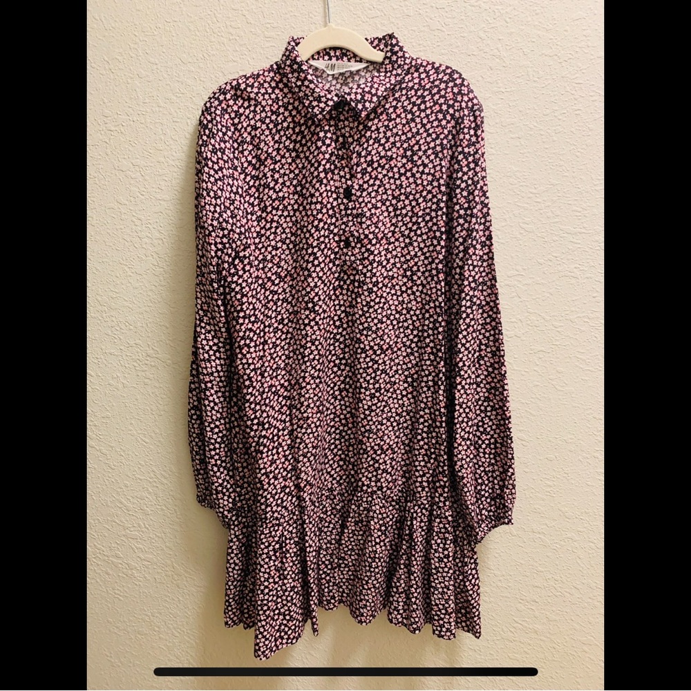H&M girls long sleeve collared dress